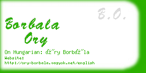 borbala ory business card